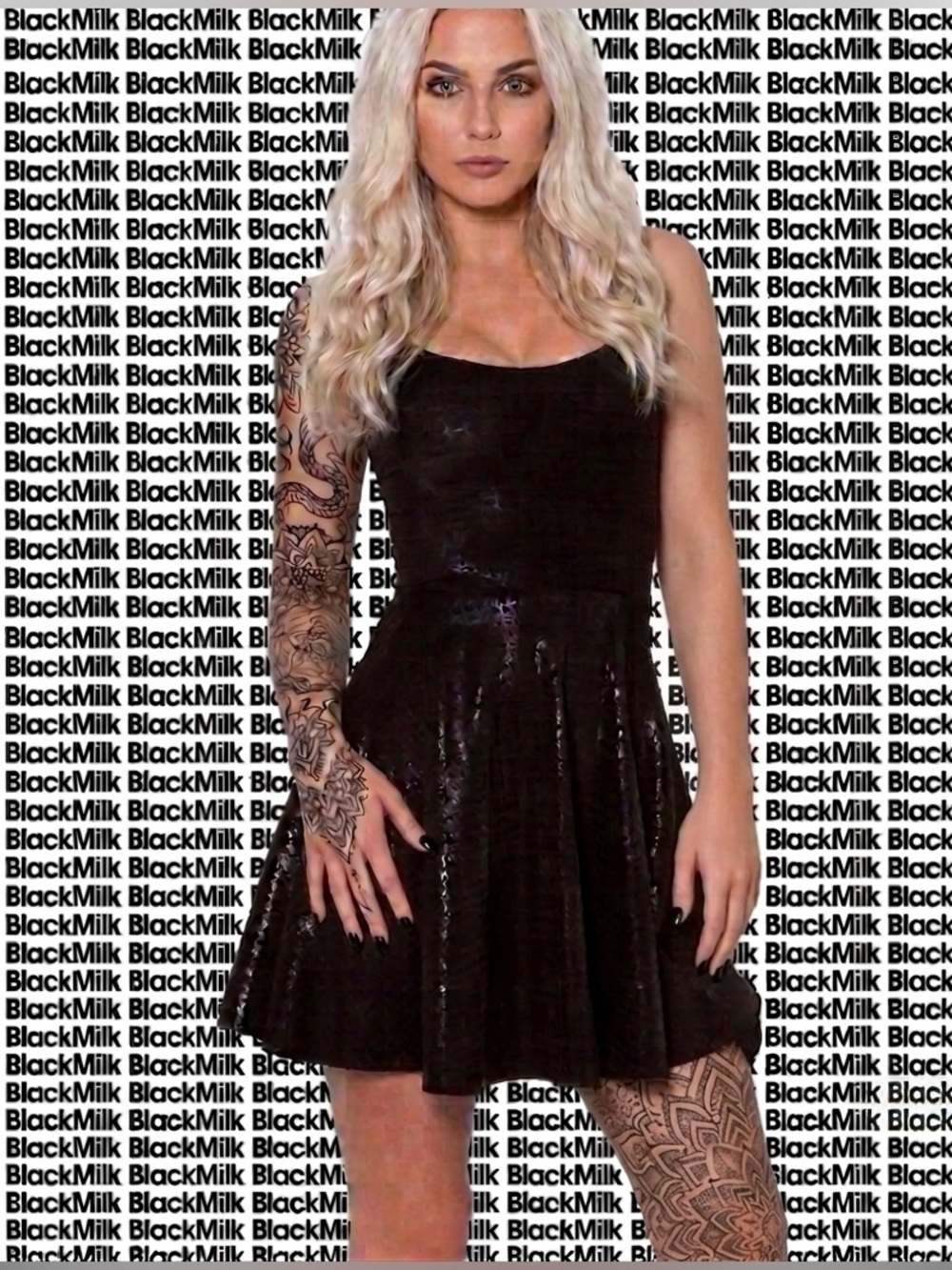 BlackMilk Textured Grid Shimmer Skater Dress L Discontinued